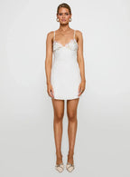 Hintz Satin Mini Dress White
