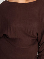 Bellamie Long Sleeve Mini Dress Chocolate Curve