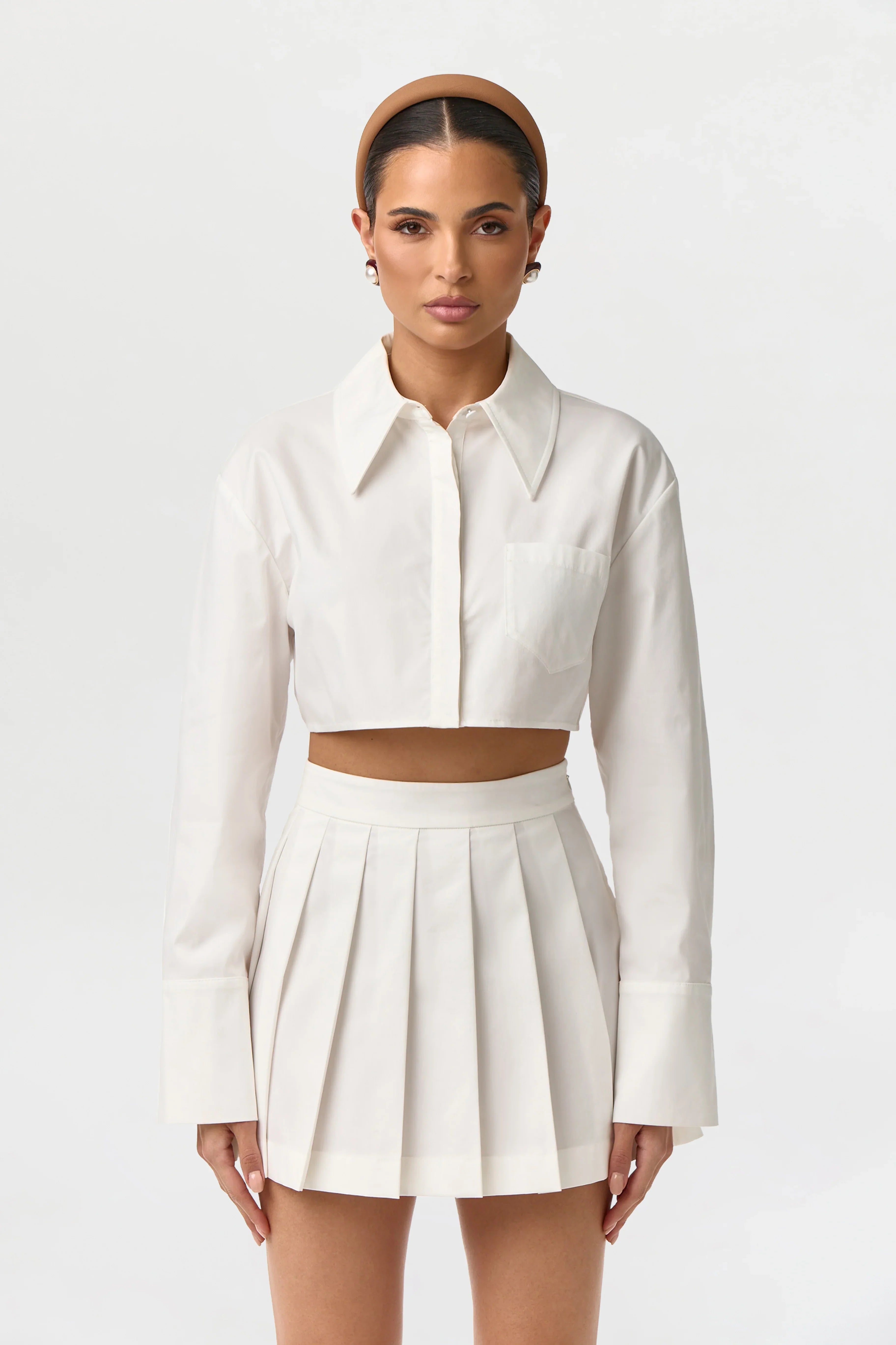 Shirting Pleated Mini Skirt