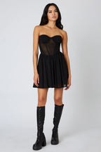 Corset Mesh Mini Dress