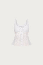 Peplum Embroidered Top | White
