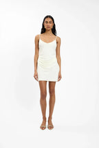 Georgette Draped Mini Dress | White