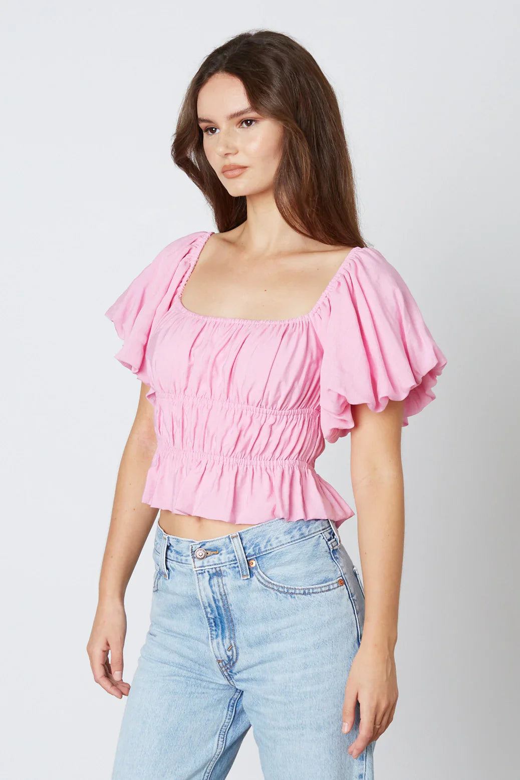 Smocked Puff Sleeve Top