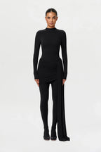Naked Ruched Drape Mini Skirt
