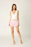 Tiered Ruffle Mini Skirt
