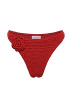 Valencia Rose Crochet Bikini Bottom - Red
