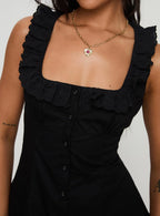 Oliveah Frill Mini Dress Black Petite