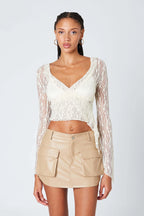 Faux Leather Cargo Mini Skirt