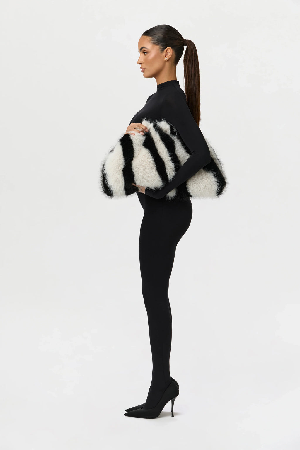 Faux Fur Animal Print Purse