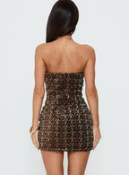 Zaraya Strapless Mini Dress Bronze