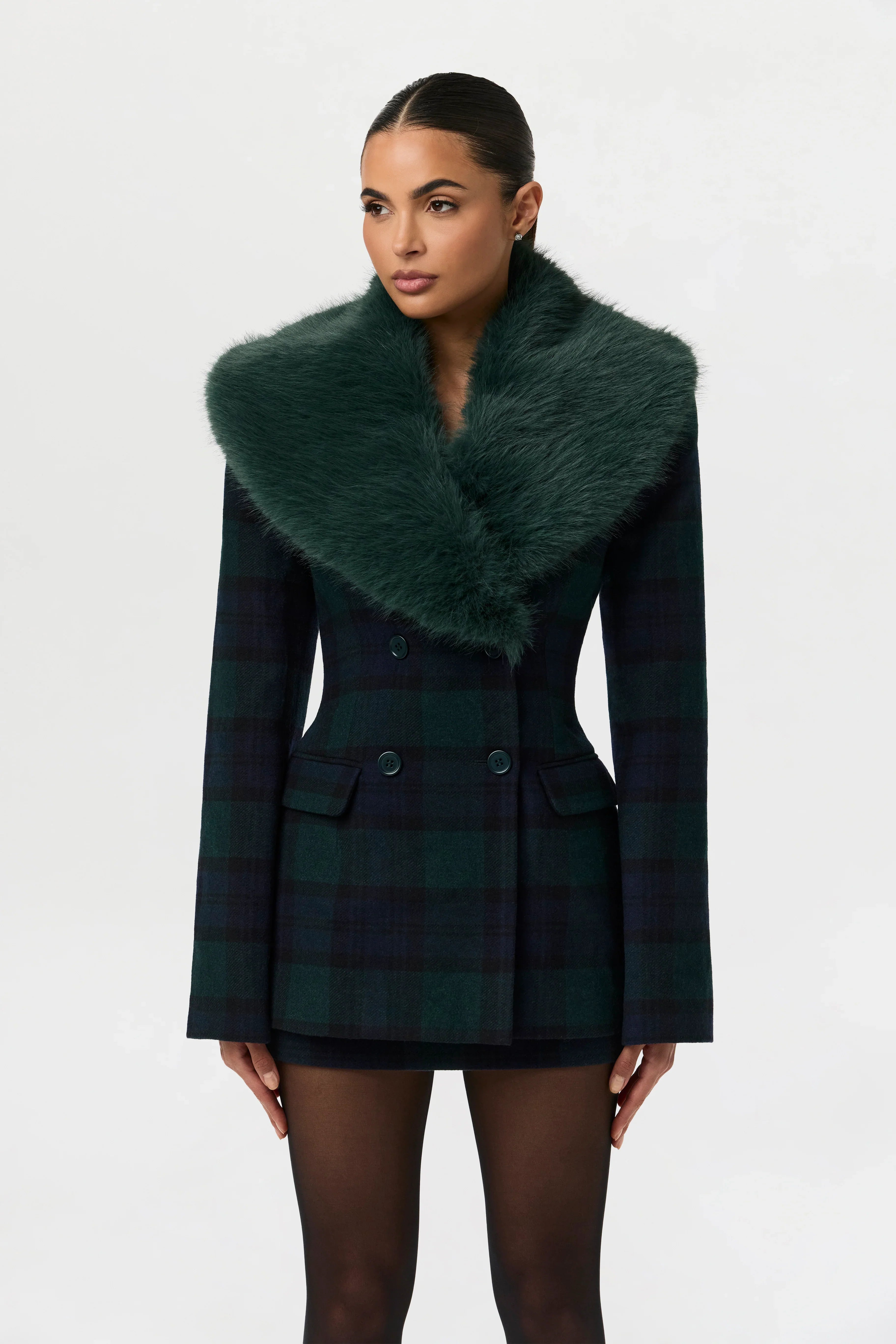 Suiting Plaid Mini Skirt