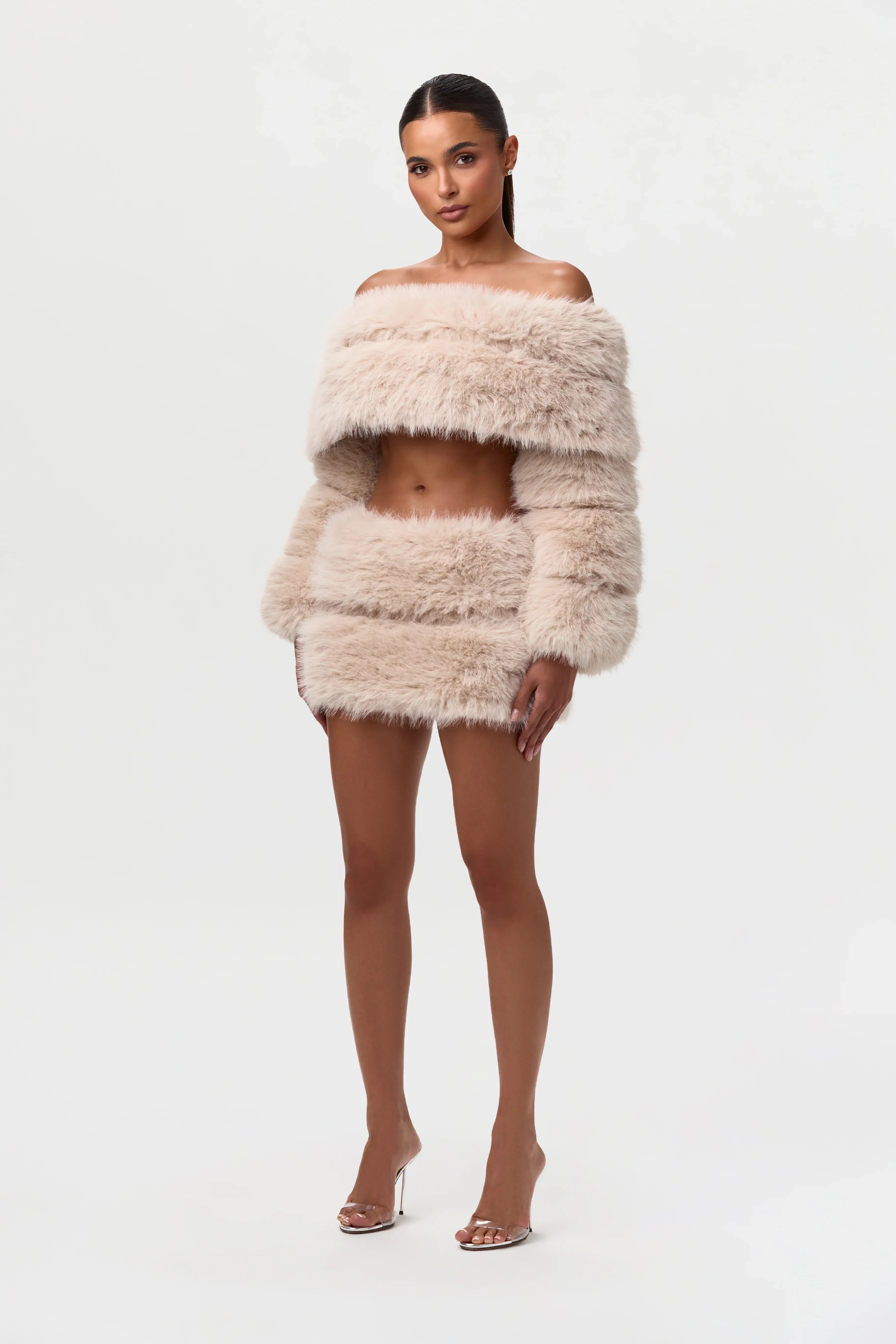 Faux Fur Pelted Mini Skirt