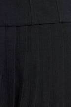 Brushed Twill Drop Waist Kilt Mini Dress in Black