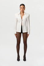 Shirting Open Front Button Top