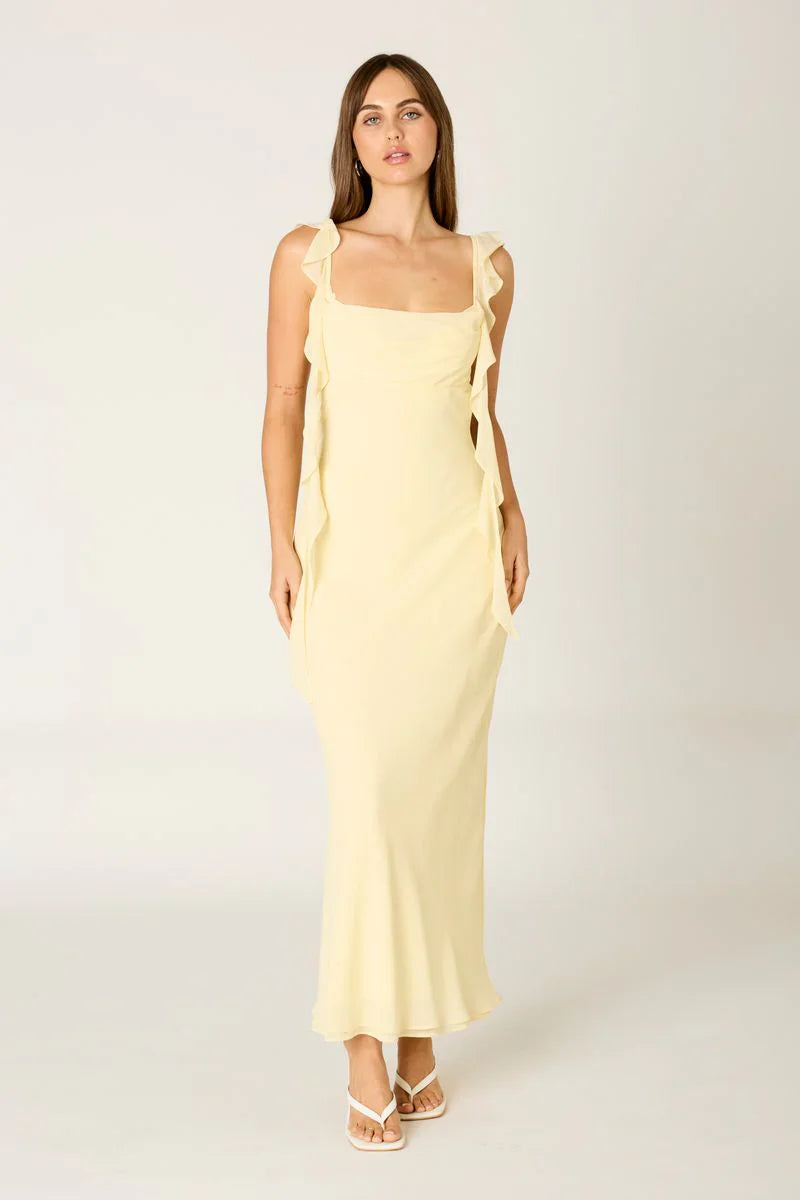 Waterfall Ruffle Maxi Dress