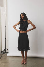 Draped Halter Top | Black