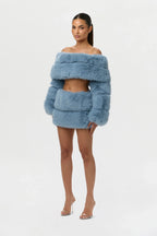 Faux Fur Off-Shoulder Pelted Top