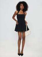 Gigli Bubble Hem Mini Dress Black Petite