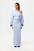 Knit Off-Shoulder Sweater Maxi Dress