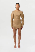 Knit Off-Shoulder Asymmetric Top