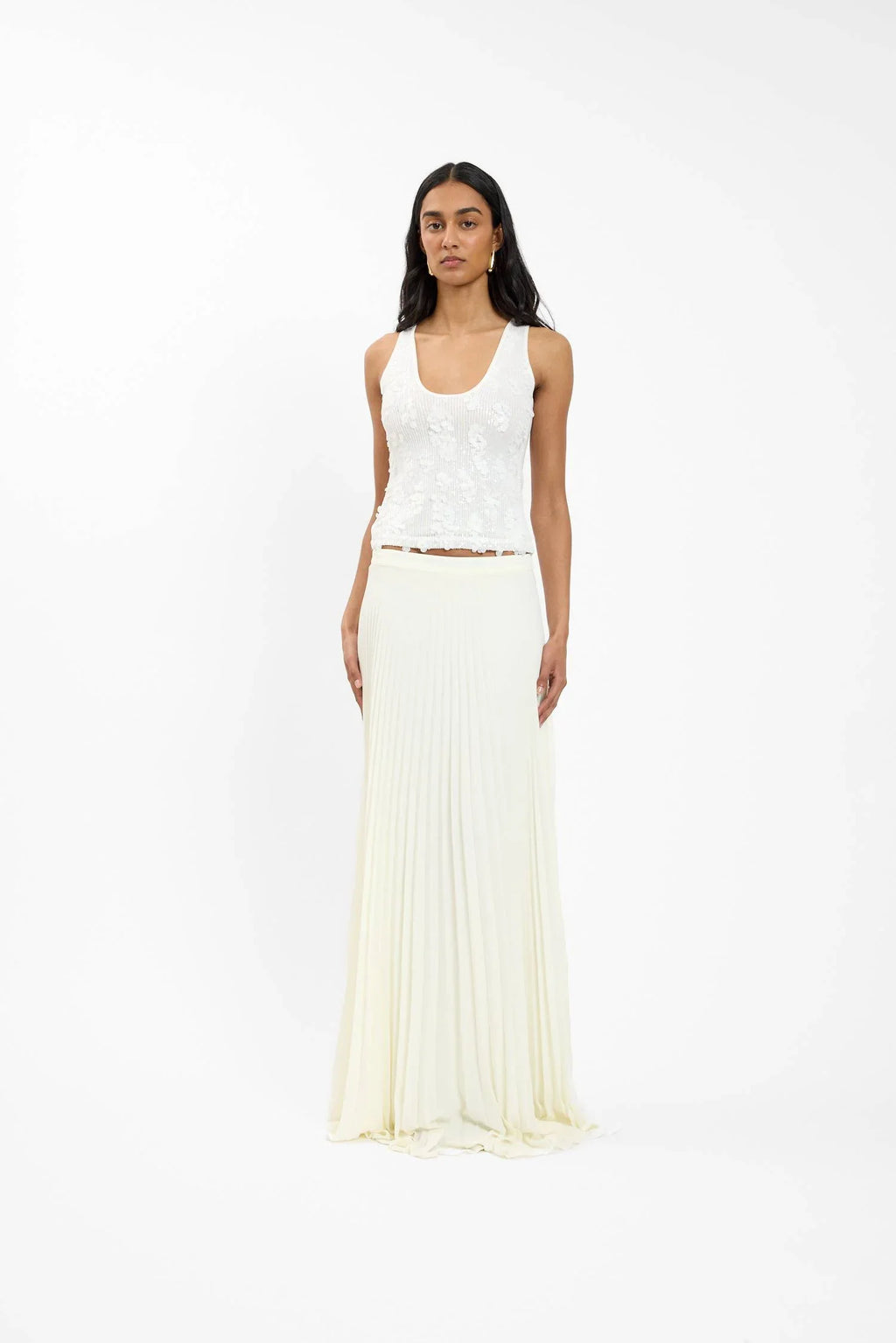 Tank Top Mesh | White Sequin