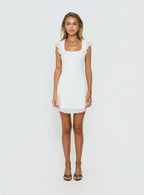 Auroraah Frill Mini Dress White