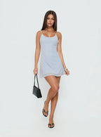 Doralyn Scoop Mini Dress Blue Polka Dot