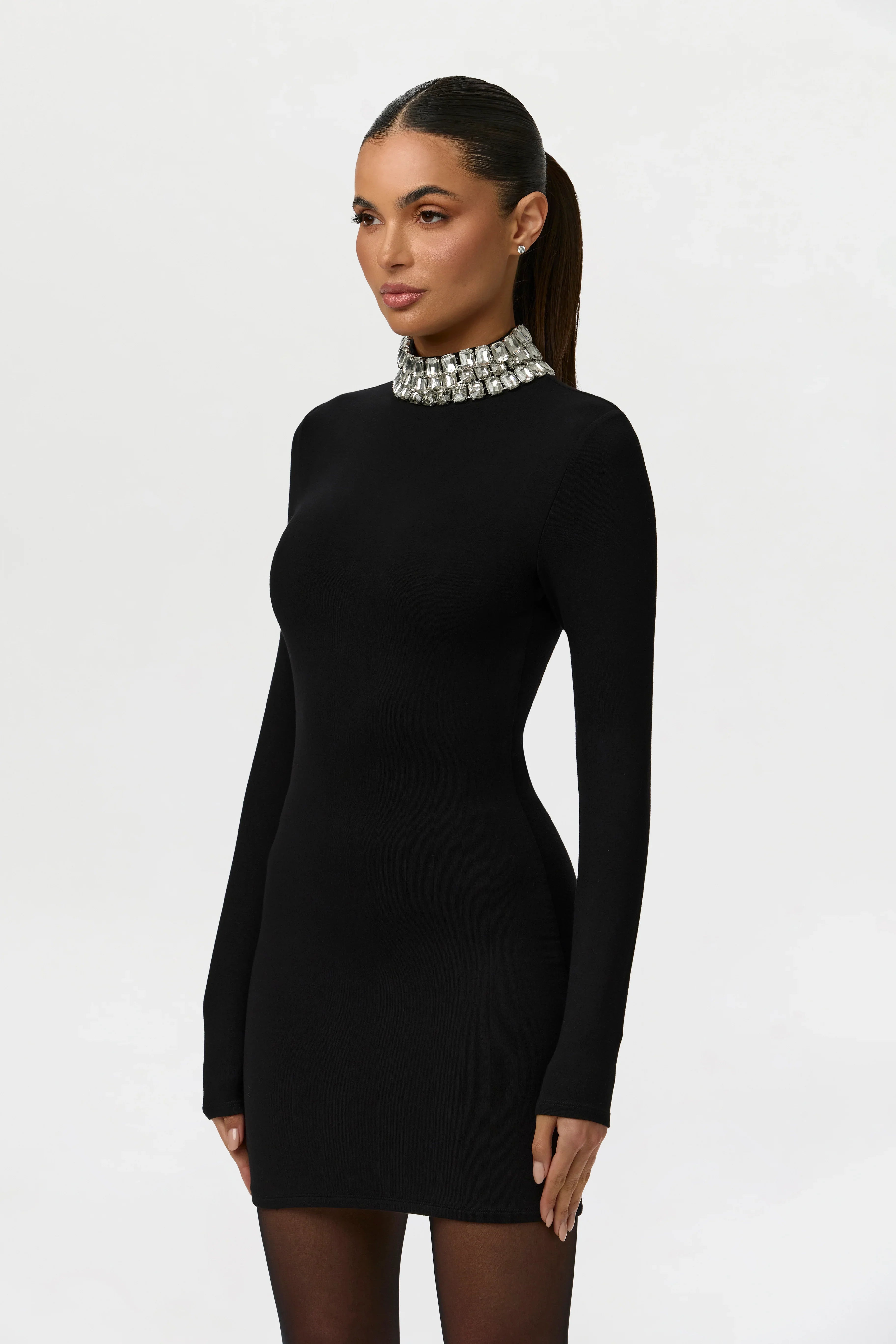 Butter Rhinestone Contour Mini Dress