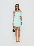 Laurencia One Shoulder Mini Dress Turquoise