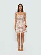 Maris Mini Dress Cream / Pink