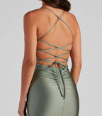Elevated Glam Ruched Lace-Up Mini Dress