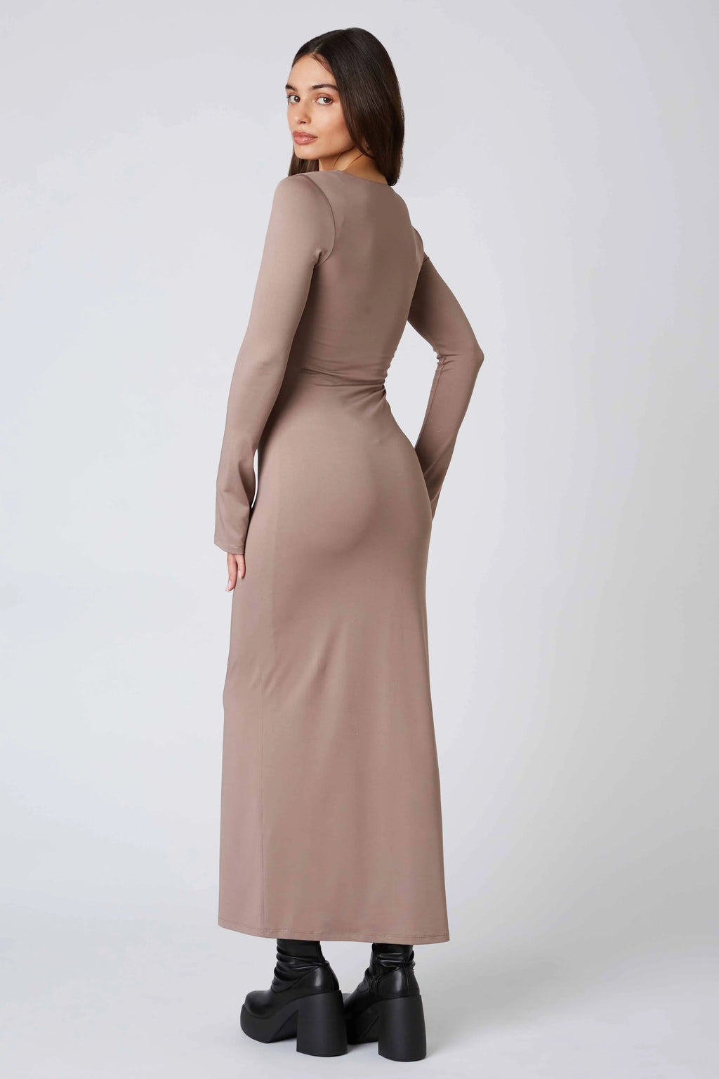 Long Sleeve Square Neck Maxi Dress