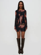 Nyxia Long Sleeve Mini Dress Multi