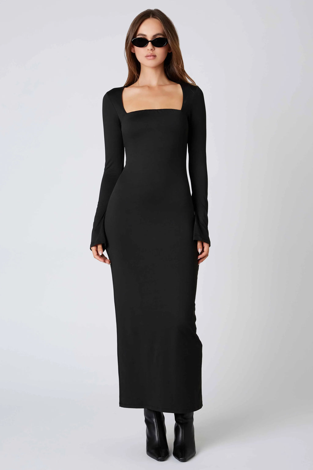 Long Sleeve Square Neck Maxi Dress
