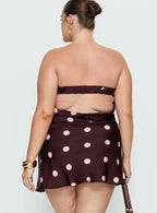 Phillipa Mini Dress Plum / Pink Polka Dot Curve