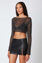 Sheer Lurex Knit Top