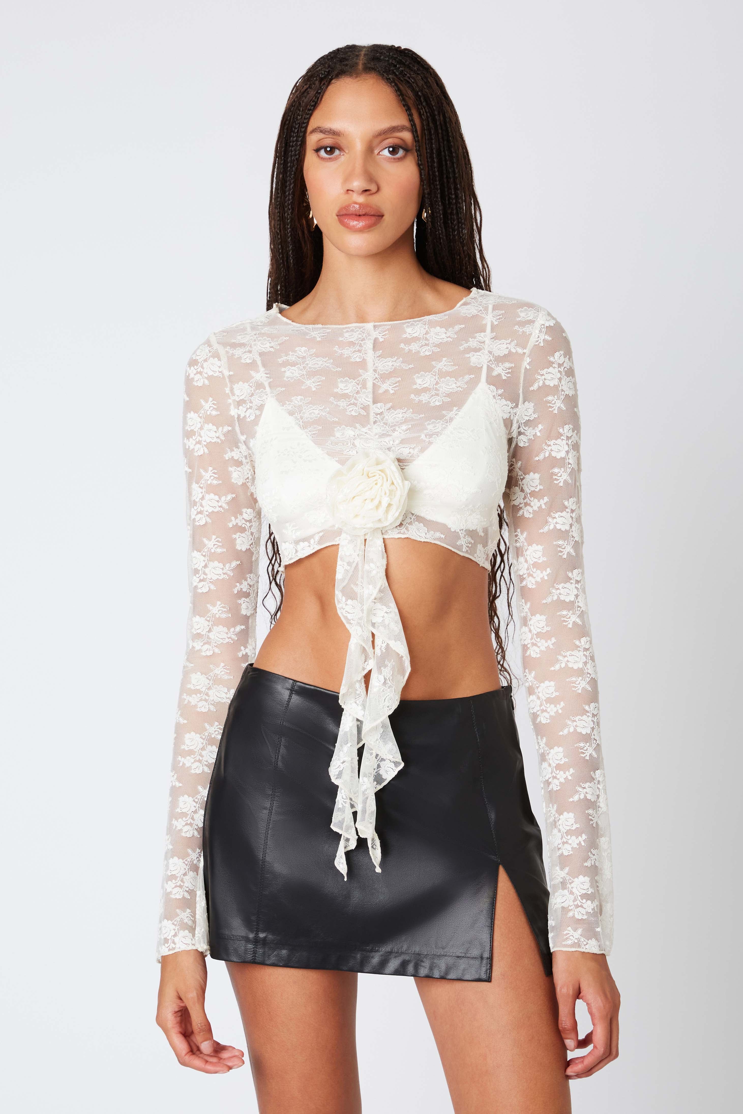 Rosette Lace Crop Top