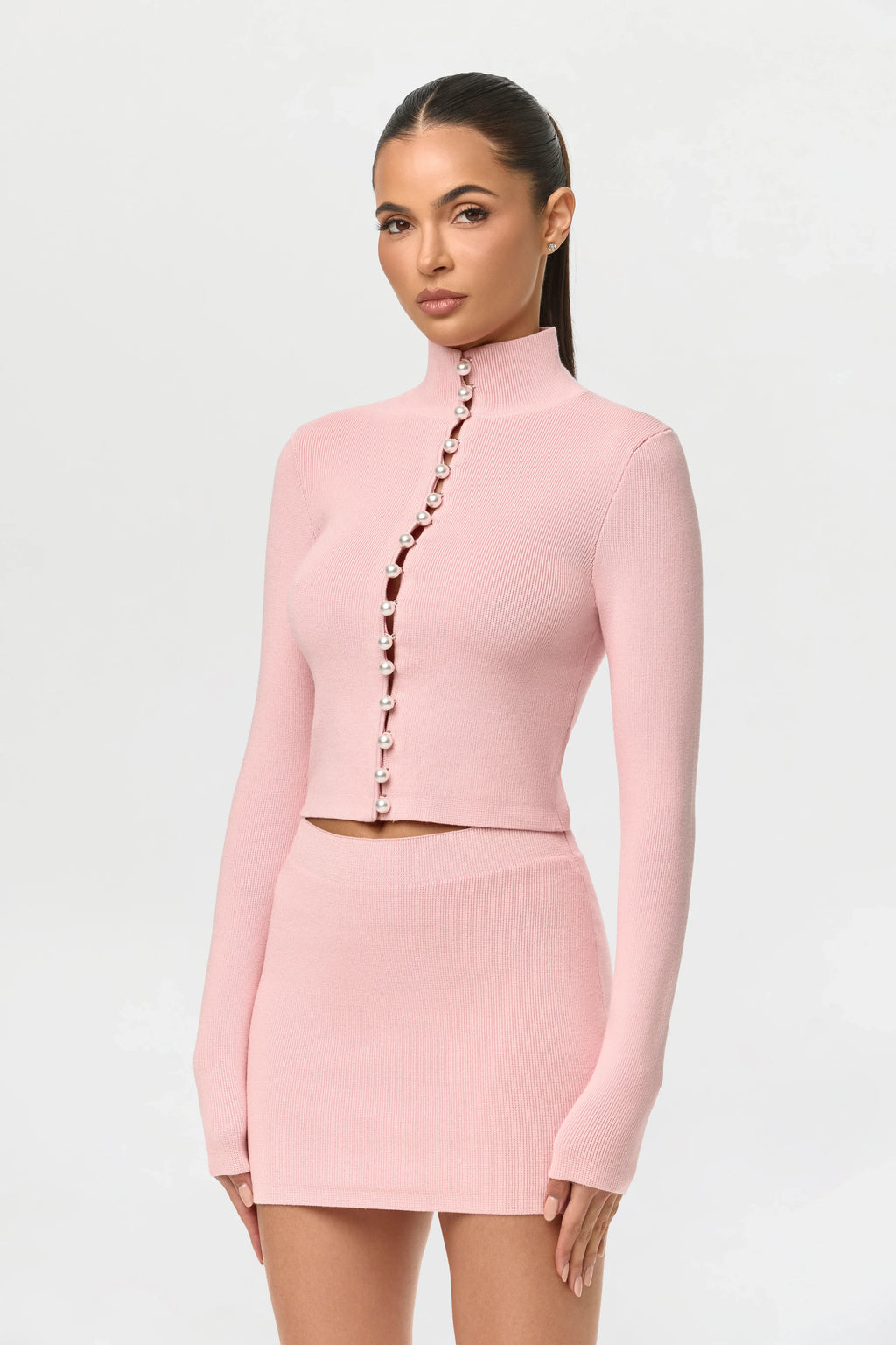 Knit High Waist Mini Skirt