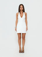 Deana Halter Mini Dress White