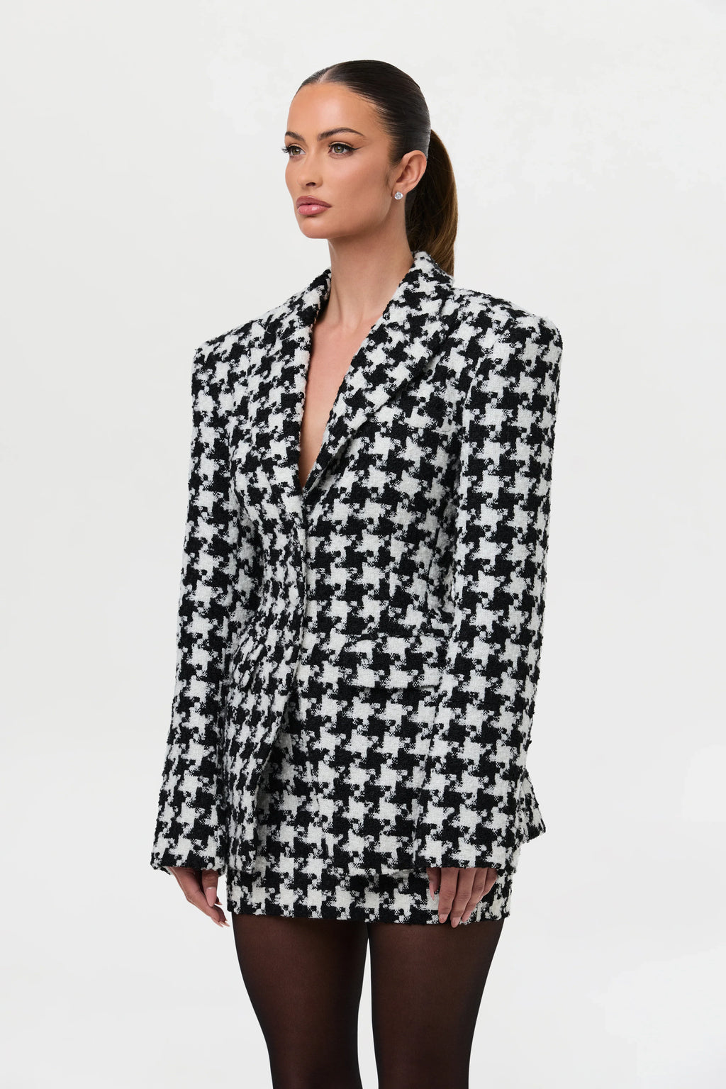 Tweed Houndstooth Mini Skirt