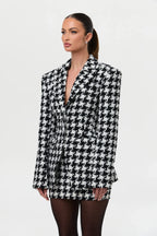 Tweed Houndstooth Mini Skirt
