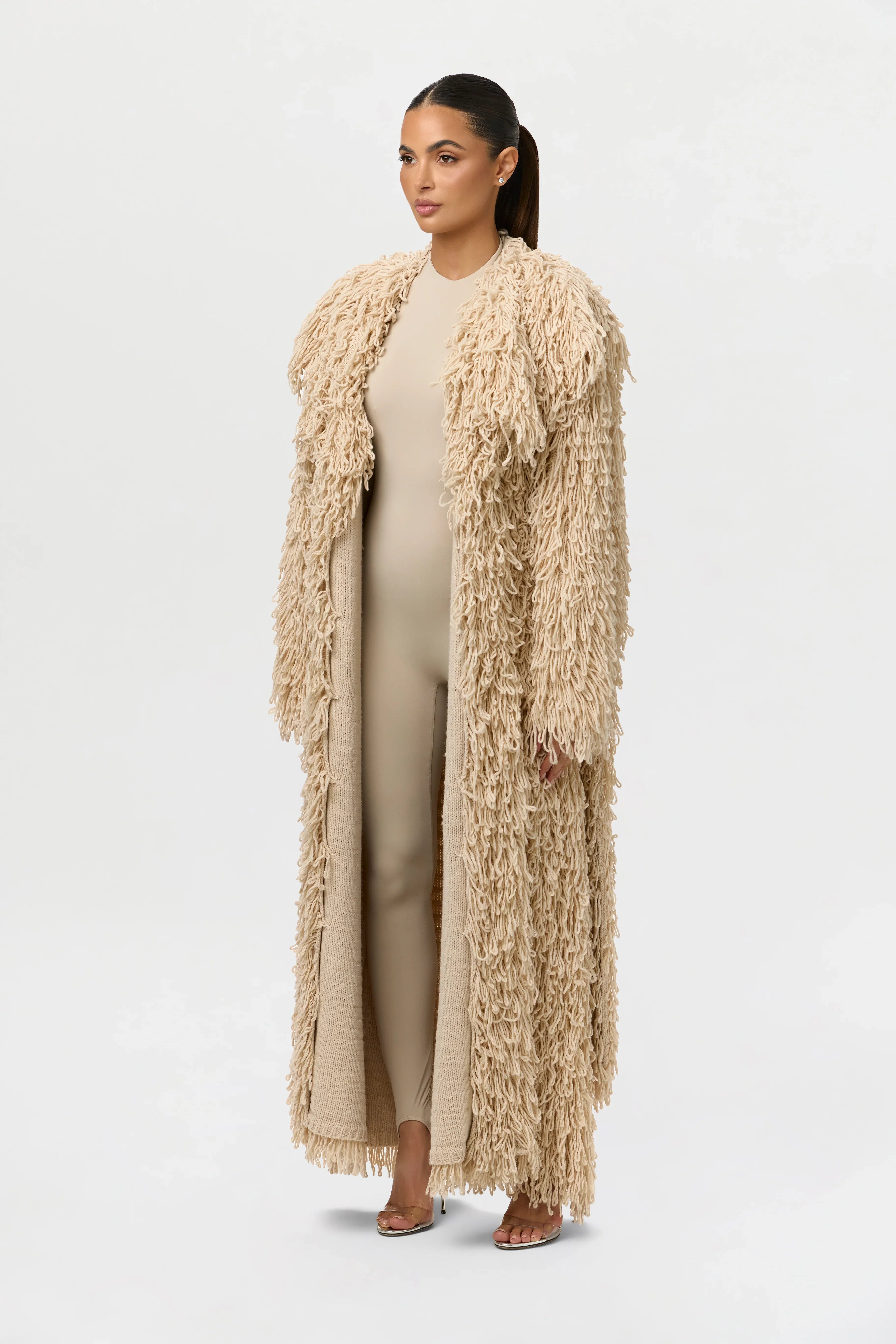 Knit Shaggy Loop Coat