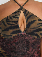 Syrefena Halter Mini Dress Multi Curve