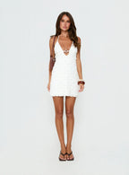 Marita Ring Detail Mini Dress White