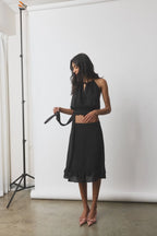 Frill Midi Skirt | Black
