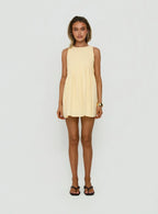 Dreamboat Pleated Mini Dress Yellow