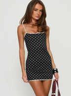 Voyage Mini Dress Noir Polka