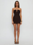 Love To Love Strapless Mini Dress Brown