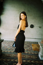 Frill Midi Skirt | Black