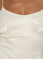 Catch You Up Beaded Mini Dress Cream